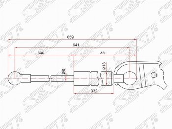 1 199 р. Газовый упор капота SAT  Lexus RX ( 330,  350,  400H) (2003-2009), Toyota Harrier  XU30 (2003-2013)  с доставкой в г. Санкт‑Петербург. Увеличить фотографию 1