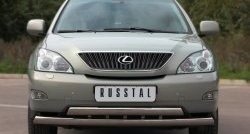 24 999 р. Защита переднего бампера (2 трубыØ75х42 мм, нержавейка) Russtal Lexus RX330 XU30 (2003-2006)  с доставкой в г. Санкт‑Петербург. Увеличить фотографию 3