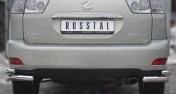 Защита заднего бампера (2 трубы Ø63 и 42 мм уголки, нержавейка) Russtal Lexus RX330 XU30 (2003-2006)