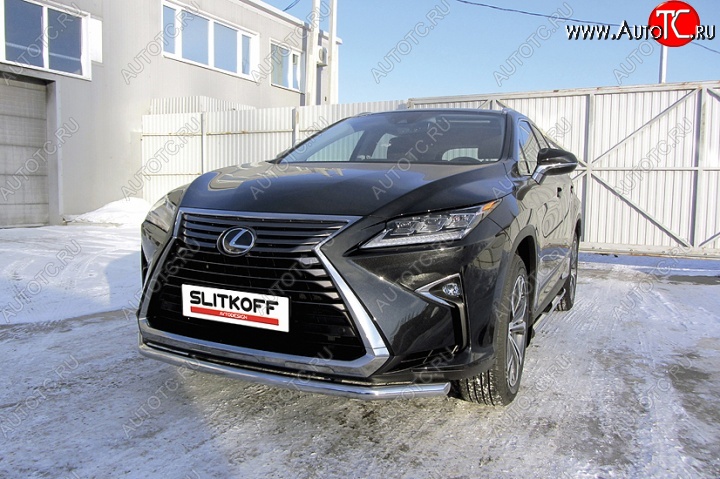 14 699 р. Одинарная защита переднего бампера диаметром 57 мм Slitkoff  Lexus RX  350 (2015-2019) (Нержавейка, Полированная)  с доставкой в г. Санкт‑Петербург