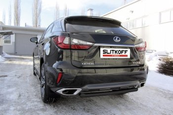 8 599 р. Защита задняя Slitkoff  Lexus RX  350 (2015-2019) AL20 дорестайлинг (Цвет: серебристый)  с доставкой в г. Санкт‑Петербург. Увеличить фотографию 1