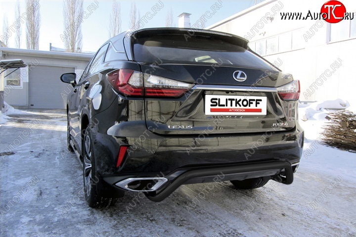 9 799 р. Защита задняя Slitkoff Lexus RX350 AL20 дорестайлинг (2015-2019) (Цвет: серебристый)  с доставкой в г. Санкт‑Петербург