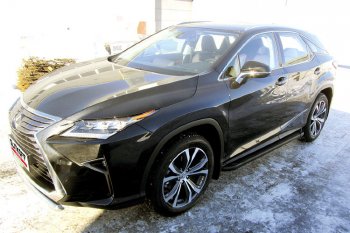 14 999 р. Пороги алюминиевые Slitkoff  Lexus RX350  AL20 (2015-2019) дорестайлинг (Optima Black )  с доставкой в г. Санкт‑Петербург. Увеличить фотографию 2