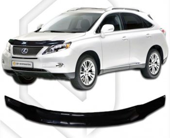 2 699 р. Дефлектор капота на CA-Plastiс  Lexus RX  350 (2008-2015) (Classic черный, Без надписи)  с доставкой в г. Санкт‑Петербург. Увеличить фотографию 1