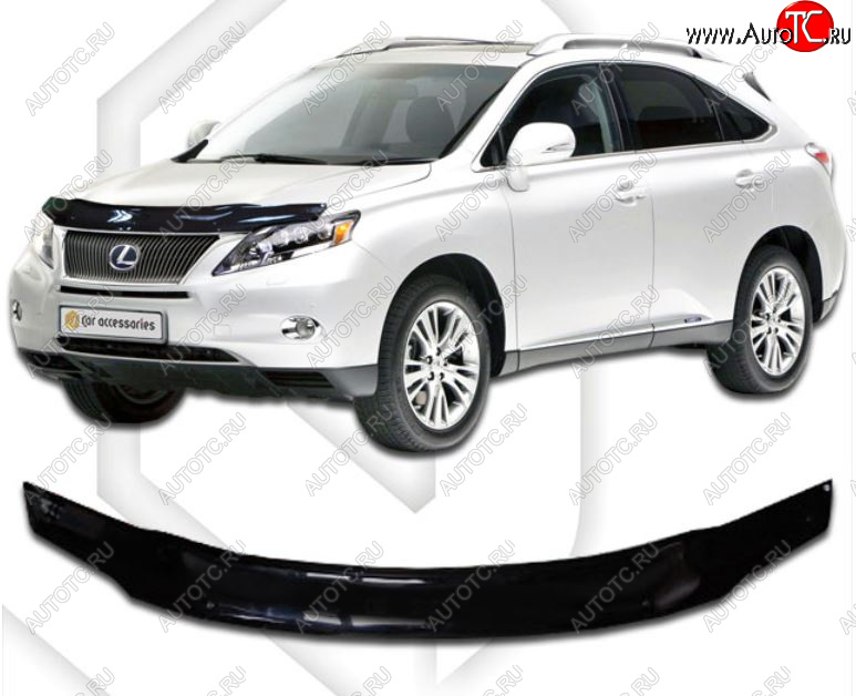 2 699 р. Дефлектор капота на CA-Plastiс  Lexus RX  350 (2008-2015) (Classic черный, Без надписи)  с доставкой в г. Санкт‑Петербург