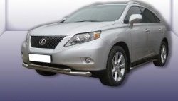 Двойная защита переднего бампера из двух труб диаметром 76 и 57 мм Slitkoff Lexus RX 350 AL10 дорестайлинг (2008-2012)