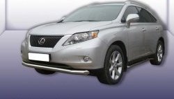 Одинарная защита переднего бампера диаметром 76 мм Slitkoff Lexus RX 350 AL10 дорестайлинг (2008-2012)