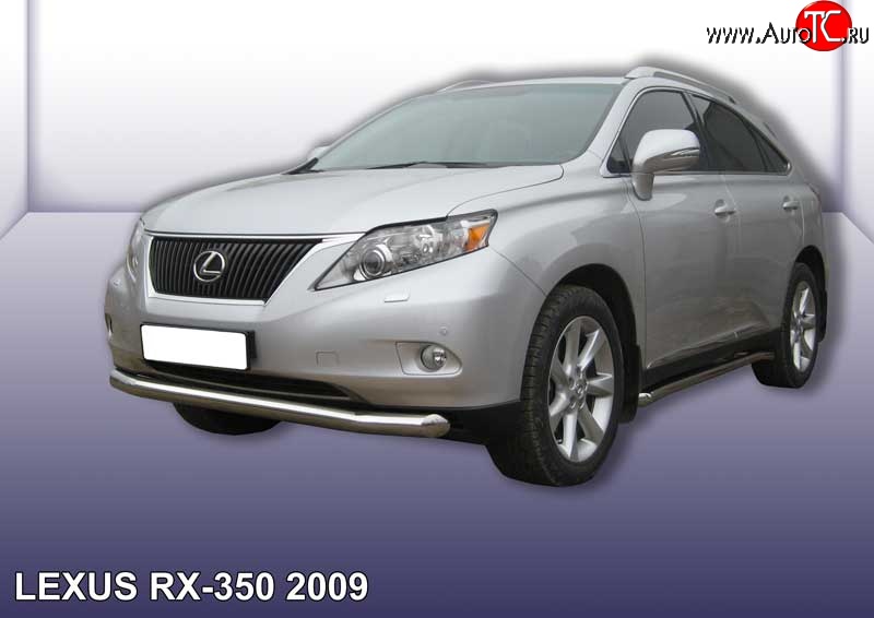 16 699 р. Одинарная защита переднего бампера диаметром 76 мм Slitkoff  Lexus RX350  AL10 (2008-2012) дорестайлинг (Нержавейка, Полированная)  с доставкой в г. Санкт‑Петербург