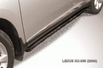 11 999 р. Защита порогов Slitkoff  Lexus RX350  AL10 (2008-2012) дорестайлинг (Цвет: серебристый)  с доставкой в г. Санкт‑Петербург. Увеличить фотографию 1