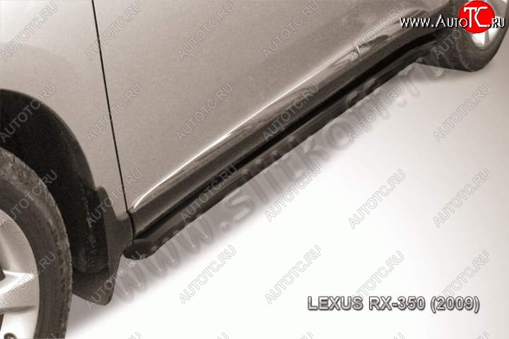 11 999 р. Защита порогов Slitkoff  Lexus RX350  AL10 (2008-2012) дорестайлинг (Цвет: серебристый)  с доставкой в г. Санкт‑Петербург