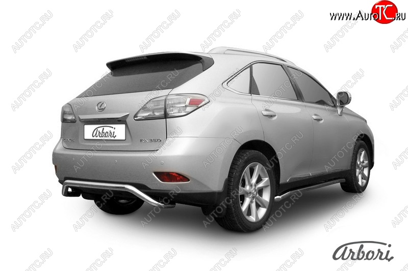 15 749 р. Защита заднего бампера Arbori (скоба, нержавейка, 1 труба d57 mm). Lexus RX350 AL10 дорестайлинг (2008-2012)  с доставкой в г. Санкт‑Петербург