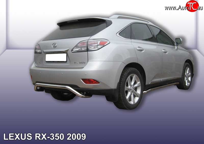 12 599 р. Фигурная защита заднего бампера диаметром 57 мм Slitkoff  Lexus RX  350 (2008-2012) AL10 дорестайлинг (Нержавейка, Полированная)  с доставкой в г. Санкт‑Петербург