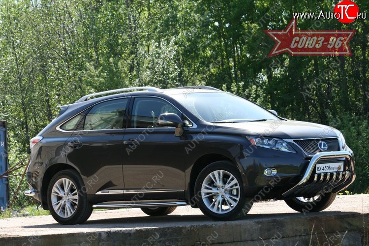 29 339 р. Защита переднего бампера Souz-96 (d76) Lexus RX450H AL10 дорестайлинг (2009-2012)  с доставкой в г. Санкт‑Петербург