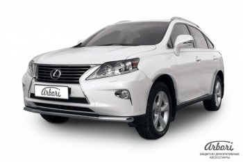 23 939 р. Защита переднего бампера Arbori (нержавейка, 1 труба d57 mm) Lexus RX350 AL10 рестайлинг (2012-2015)  с доставкой в г. Санкт‑Петербург. Увеличить фотографию 1