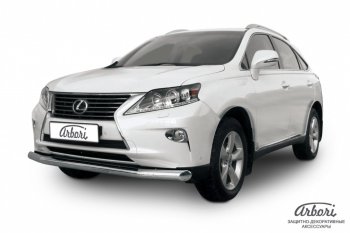 20 879 р. Защита переднего бампера Arbori (нержавейка, 1 труба d76 mm). Lexus RX350 AL10 рестайлинг (2012-2015)  с доставкой в г. Санкт‑Петербург. Увеличить фотографию 1