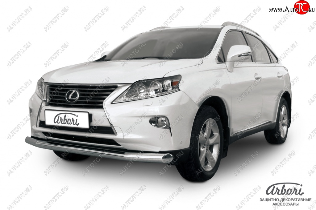 20 879 р. Защита переднего бампера Arbori (нержавейка, 1 труба d76 mm).  Lexus RX350  AL10 (2012-2015) рестайлинг  с доставкой в г. Санкт‑Петербург