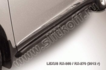 11 999 р. Защита порогов Slitkoff  Lexus RX350  AL10 (2012-2015) рестайлинг (Цвет: серебристый)  с доставкой в г. Санкт‑Петербург. Увеличить фотографию 1