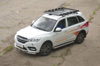 25 999 р. Порожки для ног из трубы Ø51 с алюминиевой площадкой Petroil Tuning Lifan X60 2-ой рестайлинг (2016-2024) (Нержавеющая полированная сталь)  с доставкой в г. Санкт‑Петербург. Увеличить фотографию 1