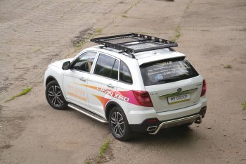 25 999 р. Порожки для ног из трубы Ø51 с алюминиевой площадкой Petroil Tuning  Lifan X60 (2016-2024) 2-ой рестайлинг (Нержавеющая полированная сталь)  с доставкой в г. Санкт‑Петербург. Увеличить фотографию 3