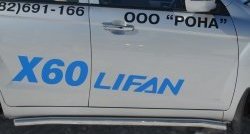 13 849 р. Защита порогов из круглой трубы диаметром 63 мм Russtal  Lifan X60 (2011-2016) дорестайлинг, 1-ый рестайлинг (Защита порогов с со скосами на торцах (вариант 1))  с доставкой в г. Санкт‑Петербург. Увеличить фотографию 10