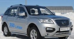 13 849 р. Защита порогов из круглой трубы диаметром 63 мм Russtal Lifan X60 дорестайлинг (2011-2015) (Защита порогов с со скосами на торцах (вариант 1))  с доставкой в г. Санкт‑Петербург. Увеличить фотографию 1