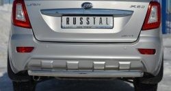 13 199 р. Одинарная защита заднего бампера из трубы диаметром 76 мм Russtal  Lifan X60 (2011-2024) дорестайлинг, 2-ой рестайлинг  с доставкой в г. Санкт‑Петербург. Увеличить фотографию 1