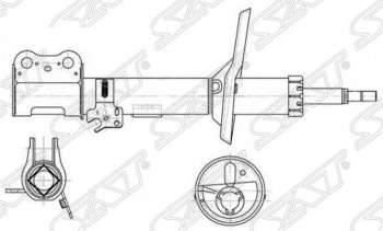3 699 р. Правый амортизатор передний SAT  Toyota RAV4  CA20 (2000-2005) 3 дв. дорестайлинг, 5 дв. дорестайлинг, 3 дв. рестайлинг, 5 дв. рестайлинг  с доставкой в г. Санкт‑Петербург. Увеличить фотографию 1