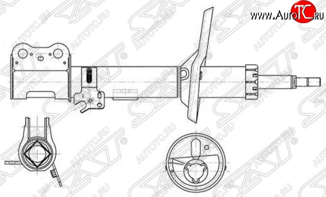 3 699 р. Правый амортизатор передний SAT  Toyota RAV4  CA20 (2000-2005) 3 дв. дорестайлинг, 5 дв. дорестайлинг, 3 дв. рестайлинг, 5 дв. рестайлинг  с доставкой в г. Санкт‑Петербург