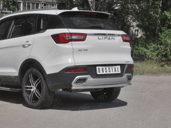 16 999 р. Защита заднего бампера (Ø63/42 мм, нержавейка) SLITKOFF  Lifan X70 (2018-2024)  с доставкой в г. Санкт‑Петербург. Увеличить фотографию 2