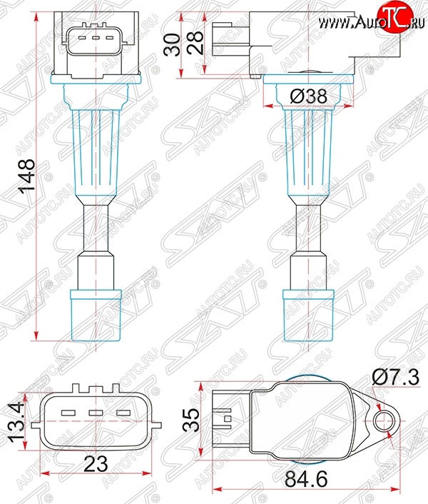 1 399 р. Катушка зажигания SAT  Mazda 2/Demio  DE - 3/Axela  BL  с доставкой в г. Санкт‑Петербург