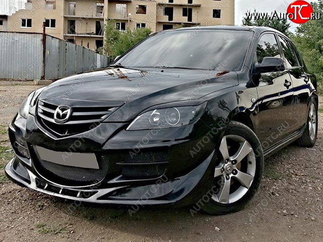 9 099 р. Передний бампер EXS STYLE Mazda 3/Axela BK дорестайлинг, хэтчбэк (2003-2006) (Неокрашенный)  с доставкой в г. Санкт‑Петербург