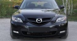 629 р. Реснички на фары RA  Mazda 3/Axela  BK (2003-2009) дорестайлинг, хэтчбэк, рестайлинг, хэтчбэк (Неокрашенные)  с доставкой в г. Санкт‑Петербург. Увеличить фотографию 2