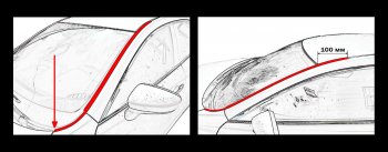 Водостоки лобового стекла Стрелка 11 Mazda (Мазда) 3/Axela (ахелла)  BM (2013-2019) BM дорестайлинг седан, дорестайлинг, хэтчбэк, рестайлинг седан, рестайлинг, хэтчбэк