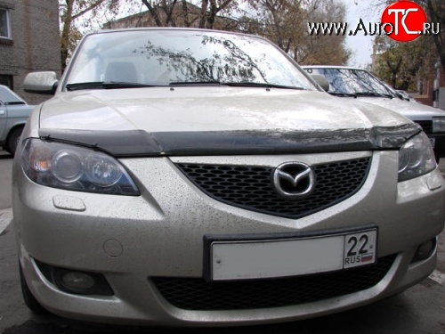 2 599 р. Дефлектор капота NovLine Mazda 3/Axela BK дорестайлинг седан (2003-2006)  с доставкой в г. Санкт‑Петербург