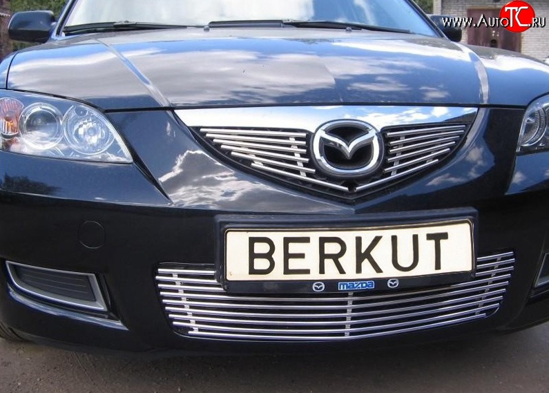 3 999 р. Декоративная вставка решетки радиатора Berkut Mazda 3/Axela BK дорестайлинг седан (2003-2006)  с доставкой в г. Санкт‑Петербург