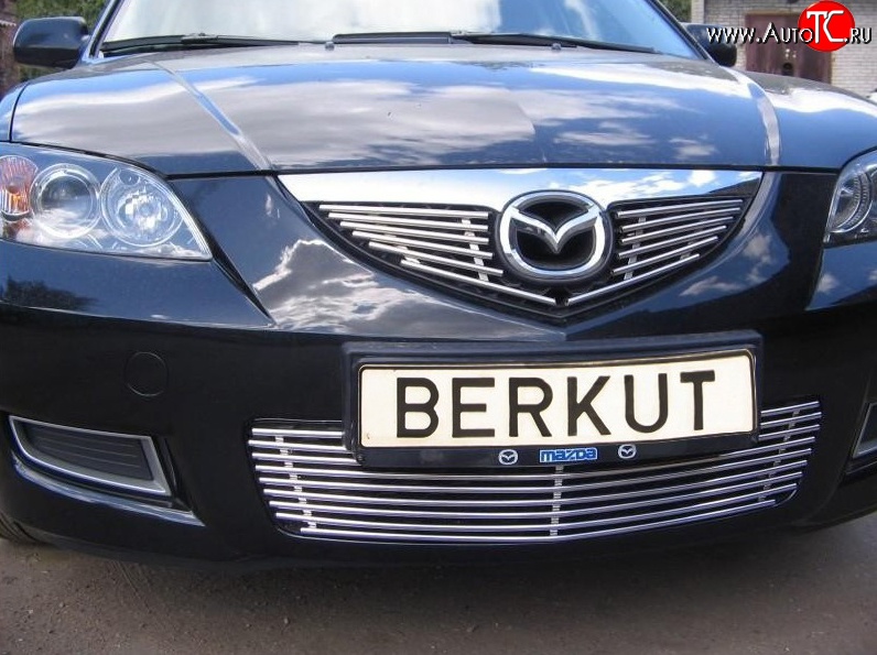 5 399 р. Декоративная вставка воздухозаборника Berkut Mazda 3/Axela BK дорестайлинг седан (2003-2006)  с доставкой в г. Санкт‑Петербург