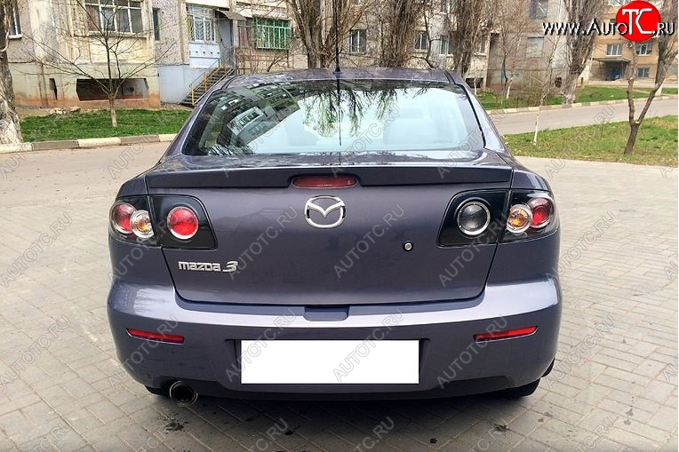 3 449 р. Лип спойлер SEDAN SPORT Mazda 3/Axela BK дорестайлинг седан (2003-2006) (Неокрашенный)  с доставкой в г. Санкт‑Петербург