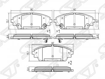 1 239 р. Колодки тормозные SAT (передние)  Mazda 3/Axela  BM (2013-2016) дорестайлинг седан  с доставкой в г. Санкт‑Петербург. Увеличить фотографию 1