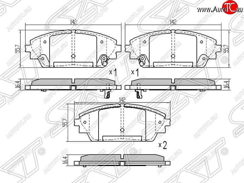 1 239 р. Колодки тормозные SAT (передние)  Mazda 3/Axela  BM (2013-2016) дорестайлинг седан  с доставкой в г. Санкт‑Петербург