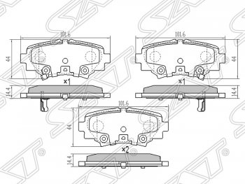 899 р. Колодки тормозные SAT (задние)  Mazda 3/Axela  BM (2013-2016) дорестайлинг седан  с доставкой в г. Санкт‑Петербург. Увеличить фотографию 1