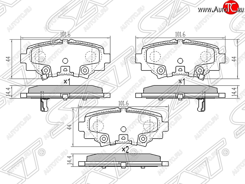 899 р. Колодки тормозные SAT (задние)  Mazda 3/Axela  BM (2013-2016) дорестайлинг седан  с доставкой в г. Санкт‑Петербург