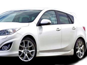 7 899 р. Накладки порогов MPS СТИЛЬ  Mazda 3/Axela  BL (2009-2011) дорестайлинг, хэтчбэк 5 дв. (Неокрашенные)  с доставкой в г. Санкт‑Петербург. Увеличить фотографию 1