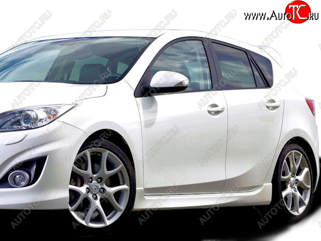 7 899 р. Накладки порогов MPS СТИЛЬ  Mazda 3/Axela  BL (2009-2011) дорестайлинг, хэтчбэк 5 дв. (Неокрашенные)  с доставкой в г. Санкт‑Петербург