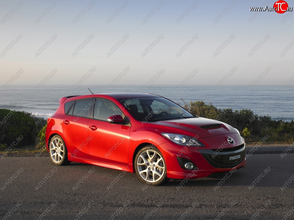 4 899 р. Пороги накладки KNIGHT SPORTS Mazda 3/Axela BL дорестайлинг, хэтчбэк 5 дв. (2009-2011) (Неокрашенные)  с доставкой в г. Санкт‑Петербург