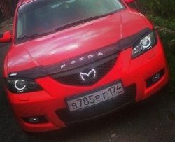 689 р. Реснички на фары Корнер  Mazda 3/Axela  BK (2003-2009) дорестайлинг, хэтчбэк, рестайлинг, хэтчбэк (Неокрашенные)  с доставкой в г. Санкт‑Петербург. Увеличить фотографию 2