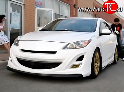 11 399 р. Передний бампер AutoEXE  Mazda 3/Axela  BL (2009-2011) дорестайлинг, хэтчбэк 5 дв. (Без сетки, Неокрашенный)  с доставкой в г. Санкт‑Петербург