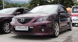 689 р. Реснички на фары Style (длинные) Mazda 3/Axela BK дорестайлинг седан (2003-2006) (Неокрашенные)  с доставкой в г. Санкт‑Петербург. Увеличить фотографию 3