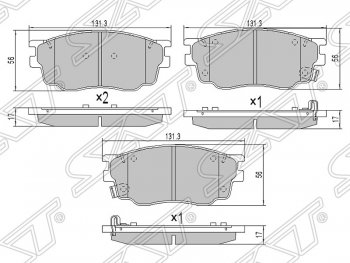 1 179 р. Колодки тормозные SAT (передние)  Mazda 6 ( GG,  GG, GY) (2002-2008) лифтбэк дорестайлинг, седан дорестайлинг, универсал дорестайлинг, лифтбэк рестайлинг, седан рестайлинг, универсал рестайлинг  с доставкой в г. Санкт‑Петербург. Увеличить фотографию 1