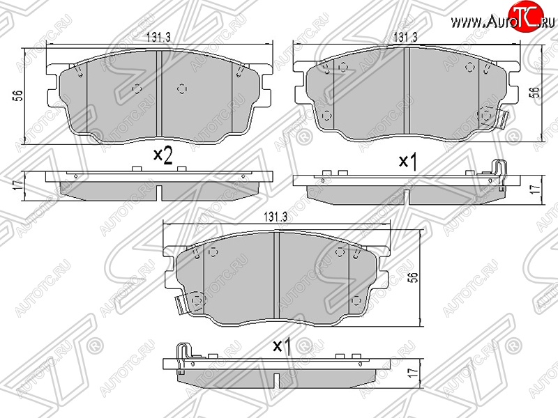 1 179 р. Колодки тормозные SAT (передние)  Mazda 6 ( GG,  GG, GY) (2002-2008) лифтбэк дорестайлинг, седан дорестайлинг, универсал дорестайлинг, лифтбэк рестайлинг, седан рестайлинг, универсал рестайлинг  с доставкой в г. Санкт‑Петербург