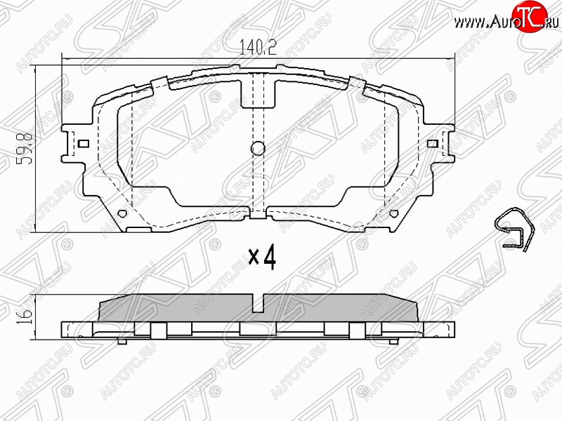 1 199 р. Колодки тормозные (передние) SAT  Mazda 6  GJ - Atenza  правый руль  с доставкой в г. Санкт‑Петербург